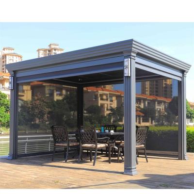 China 3x3m Outdoor Patio With Metal Roof Villa Garden Leisure Shading Modern for sale
