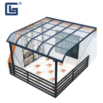 China OEM Grey Metal Frame Patio Awnings Canopy Polycarbonate Roof Alu Pergola 4x4 for sale