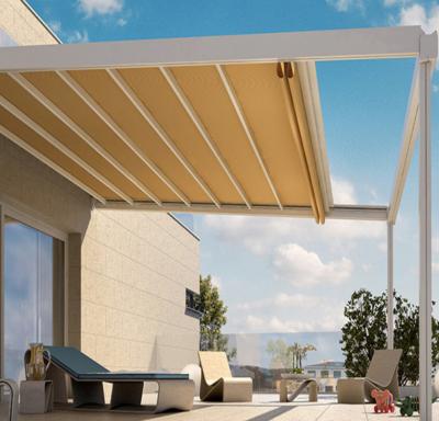 China OEM Automatic Outdoor Awnings RGB 2.5M Pergola With Retractable Roof for sale