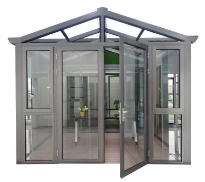 China Insulated 12mm Outdoor Glass Patio Rooms Triangle Modern Conservatory PVDF Coating for sale