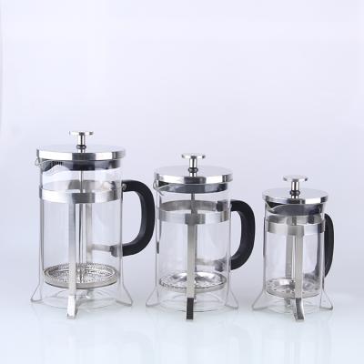 China Eco-friendly 350ml Sustainable 1 Liter French Borosilicate Glass Coffee Tea Maker for sale
