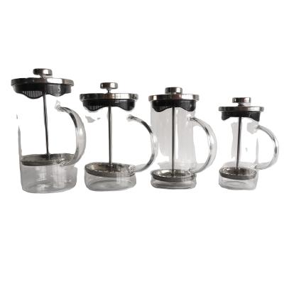China Travel Stainless Steel Coffee Maker Viable Custom Heat Resistant French Glass Coffee Press for sale