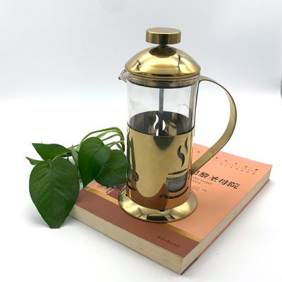 China WITH LID Hot Selling High Quality Stainless Steel Borosilicate Coffee 350ml Glass French Press for sale