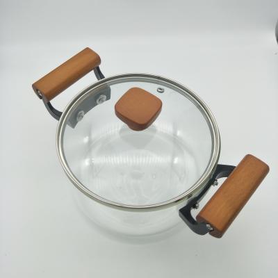 China Sustainable Borolicate Unique Design Hot Selling High Cooking Pots With Glass for sale