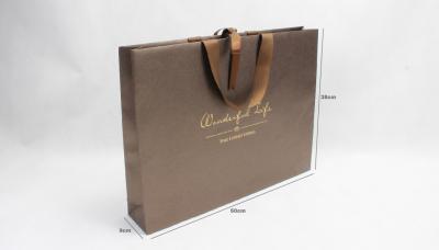 China Bright Gold Iridescent Paper Bags Screen Printing Brown Paper Gift Bags for sale
