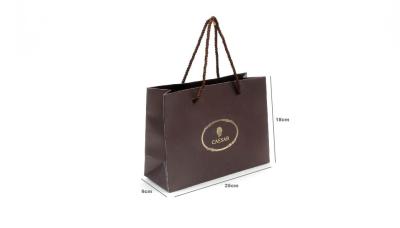 China Matt Coated Personalized Paper Bags Brown Chocolate Shopping Paper Bags for sale