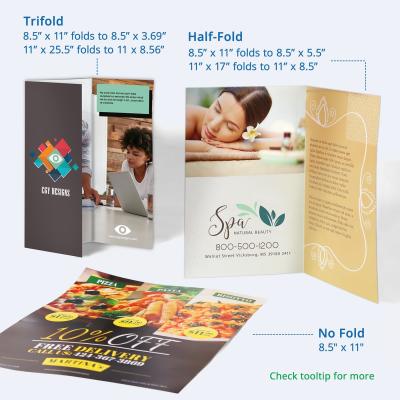China Impressão de panfletos de brochura dobrável de dois lados com design gratuito Impressão de panfletos imobiliários à venda
