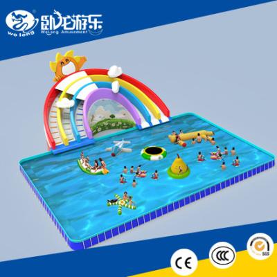 China large inflatable water slide for amusement park, adults inflatable water slide with pool for sale