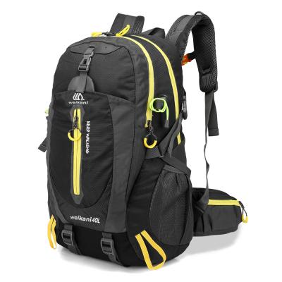 China Black Waterproof Hiking Backpack 30-40L Camping Waterproof Cycle Backpacks for sale
