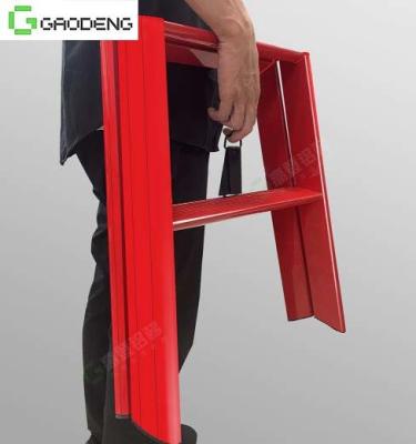 China Two Steps Wooden Aluminum Ladder 1.1 Mm Thickness PVC Plastic Foot Mats à venda