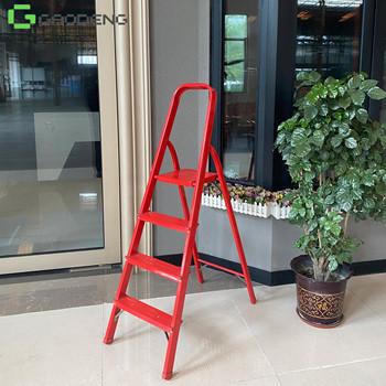 中国 Red Using Hight 87cm Aluminum Folding Ladder Net Weight 3.5KG 販売のため