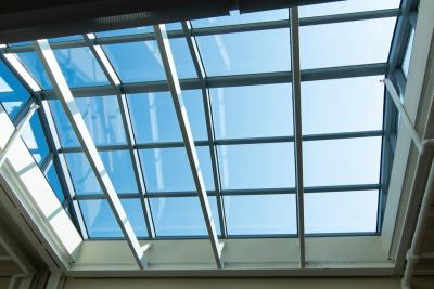 China Sun Shade Roof Aluminium Skylight Tempered Glass 6063 T5 1.4-2.0mm for sale