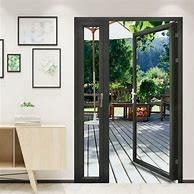 China Double Glass Aluminum Hinged Door 1.4mm-2.0mm Double Tempered Glass for sale