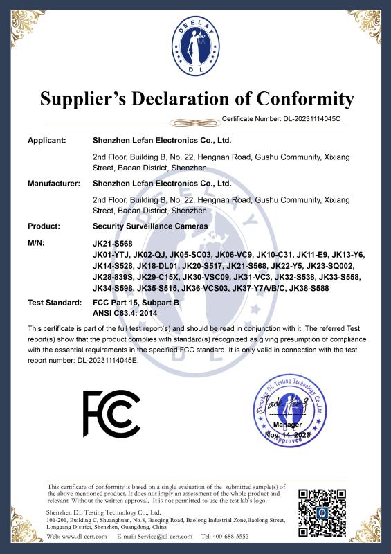FCC - Shenzhen Lefan Electronics Co., Ltd.