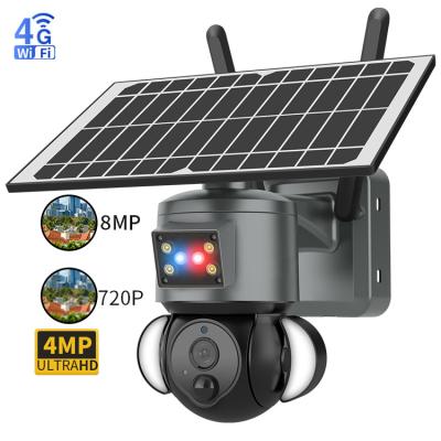 China Outdoor PTZ Low Power Solar 4G Camera With 2 Sets Floodlight for sale