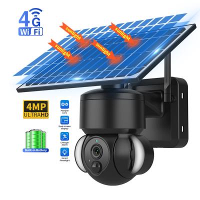 China 4MP 4G LTE Cellular Wireless Solar Camera Outdoor For Courtyard for sale