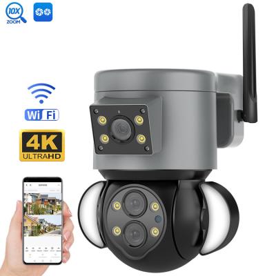 China 2 Inch 10X Zoom Multi Lens Security Camera With Floodlight Wide Angle View for sale