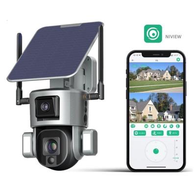 China Dual Lens Wifi Security 4G Solar Camera With PIR Auto Tracking for sale