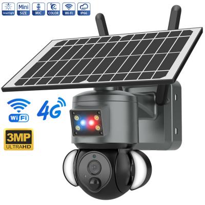 China Outdoor Solar Floodlight Camera , CCTV 4G Network Security Surveillance Camera for sale