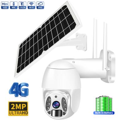 中国 自動動きの追跡のスマートな星明かり4gの太陽動力を与えられた保安用カメラ2MP 2K 販売のため