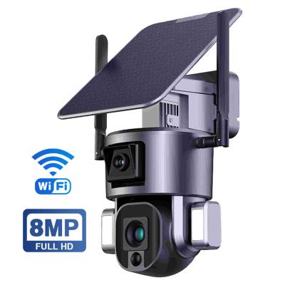 중국 스포트라이트와 2K 야외 보안 4G PTZ 태양 카메라 듀얼 렌즈 판매용