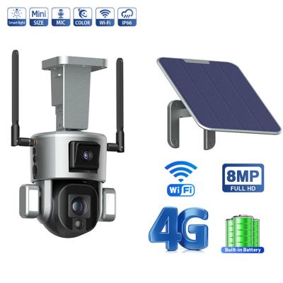 China Dual Lens Solar Powered Wifi Security Camera 10X Optical Zoom 4G for sale