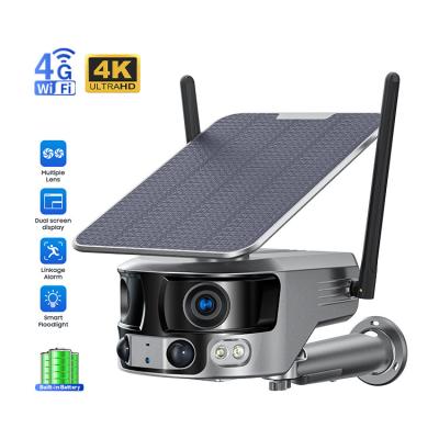 China 4K Dual Lens Wifi 6W Solar Network Camera 180° Super Wide Angle for sale