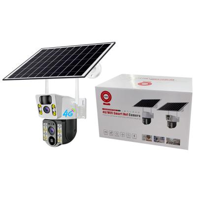 China 4G Solar Camera Panel Battery Security Camera Dual Light Source Waterproof Outdoor PTZ CCTV Camer for sale
