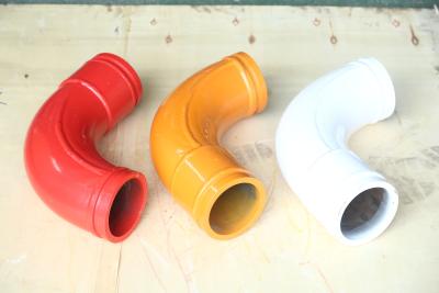 China Red Orange White Color elbow Pipe 125*R275-90+80 for concrete pump truck for sale