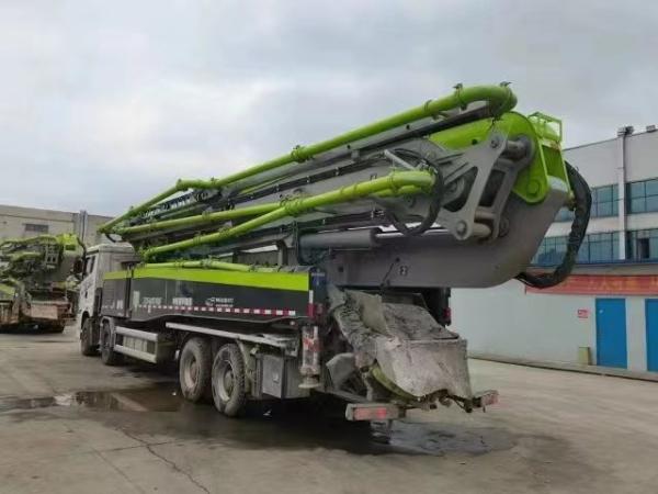 Quality 37 Meter FAW Used Concrete Pump Truck Boom 2018Year White Green for sale