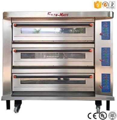 China Sun Mate Commercial Bread Oven 3 Decks 9 Trays Electric Food Oven Baking Equipment Deck Oven for sale