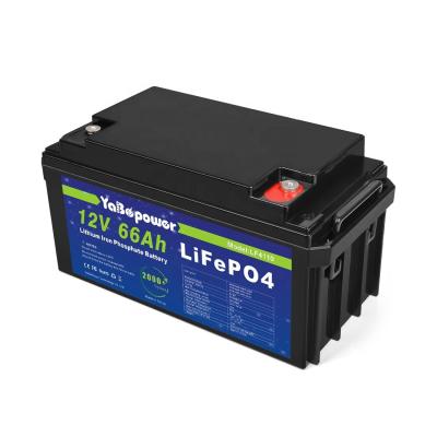 China Lifepo4 12v 66Ah 50 Ah Caja de batería de fosfato de hierro y litio de 12 voltios en venta