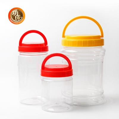 China 2000g Food Packing Plastic Jam Bottle PET Screw Top Jars for sale