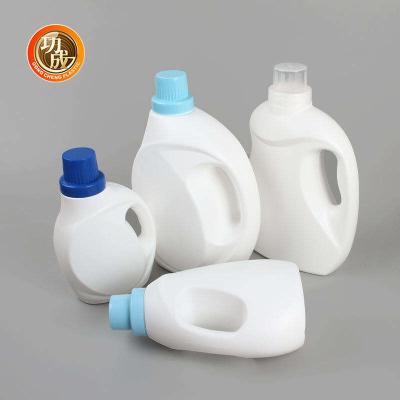China Empty HDPE Laundry Detergent Bottle 1000ml 1500ml 3000ml White Liquid Detergent Bottle for sale