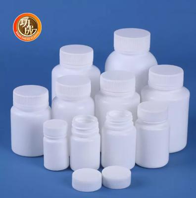 China Botella plástica blanca redonda vacía 50ml 60ml 100ml 150ml 200ml de la medicina del HDPE de la botella de píldora en venta