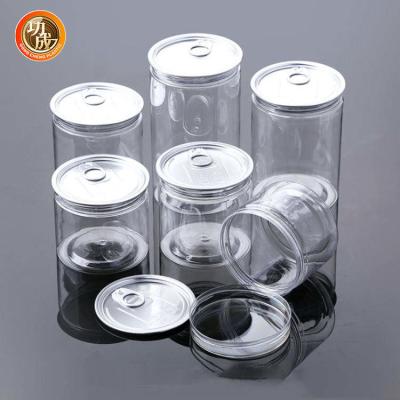 China ODM OEM Clear Plastic Cookie Jar Empty Pet Refillable Spice Jars for sale