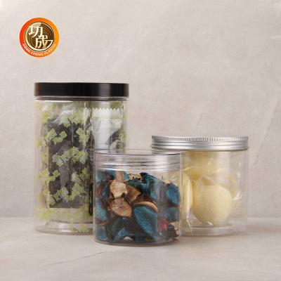China Custom PET Clear Plastic Candy Containers With Aluminum Lid Recyclable for sale