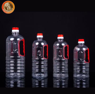 China Custom Plastic Condiment Bottles 800ml 900ml Transparent PET Soy Sauce Bottle for sale