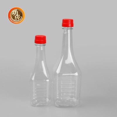 China Transparent PET Plastic Condiment Bottles 380ml Plastic Olive Oil Container for sale