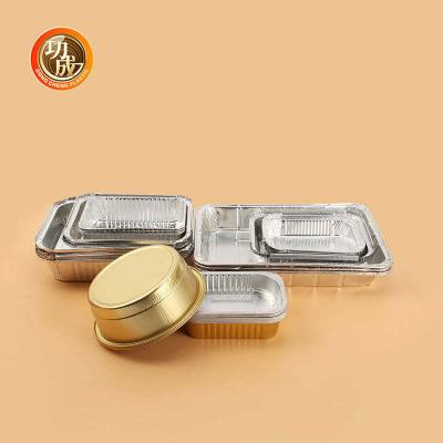 China Envases disponibles del envasado de alimentos de las fiambreras del papel de aluminio de la comida para llevar de la panadería del almuerzo del papel de aluminio en venta