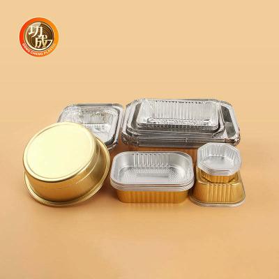China Disposable aluminum foil tray with plastic lid take away food storage packaging containers for sale