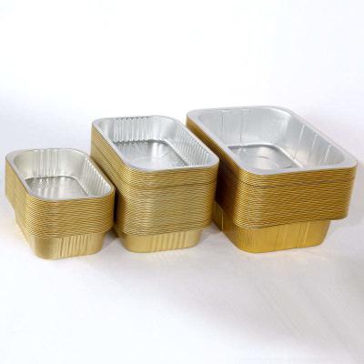 China Tin Foil Round BBQ Customize Packing Boxes Takeaway Aluminium Bento Box With Lid for sale