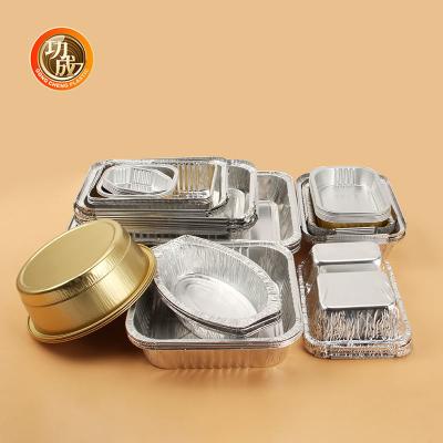 China OEM	Personalize caixas de embalagem com as bandejas de alumínio descartáveis da tampa da folha à venda
