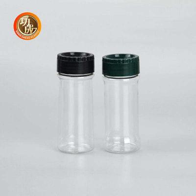 China Empty Clear Plastic Spice Bottles 100Ml 250Ml PET Salt Shaker Seasoning Jars Bulk for sale