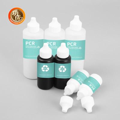 China 30 ml 50 ml 120 ml milieuvriendelijke PCR-plastic klemflessen met twist top inkt haar olieflessen kleurstof toepassing Te koop