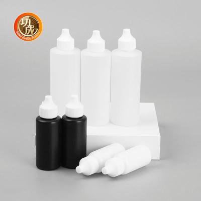 China 20mm Mouth Eye Drop Dropper Plastic E Liquid Bottle With Childproof Screw Cap for sale