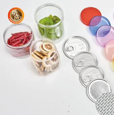 China Custom Clear Wide Mouth PET Plastic Jars Cylinder Shape For Chocolate for sale