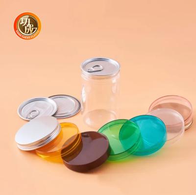 China Jarrones de plástico PET personalizados envases de plástico PET transparentes con tapa en venta