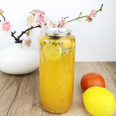 China Beverages Food Grade 700ml Clear Plastic Container Bottles With Can Lids for sale