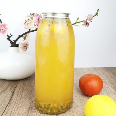 China 1000ml Big Plastic Container Bottles Easy Pull Cover Tea Milk for sale